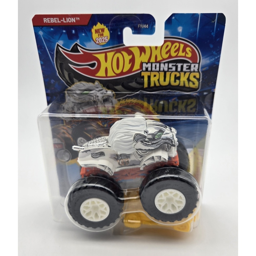 Rebel Lion 2025 Hot Wheels Monster Trucks 1:64 Diecast Crushed Car Toy‎